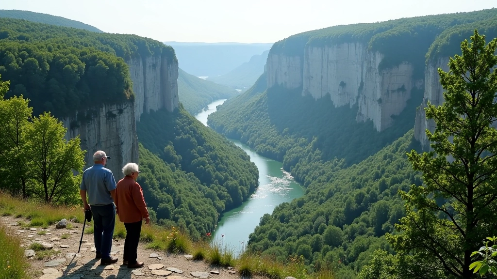 Panoramic viewpoint overlooking Podyjí river valley