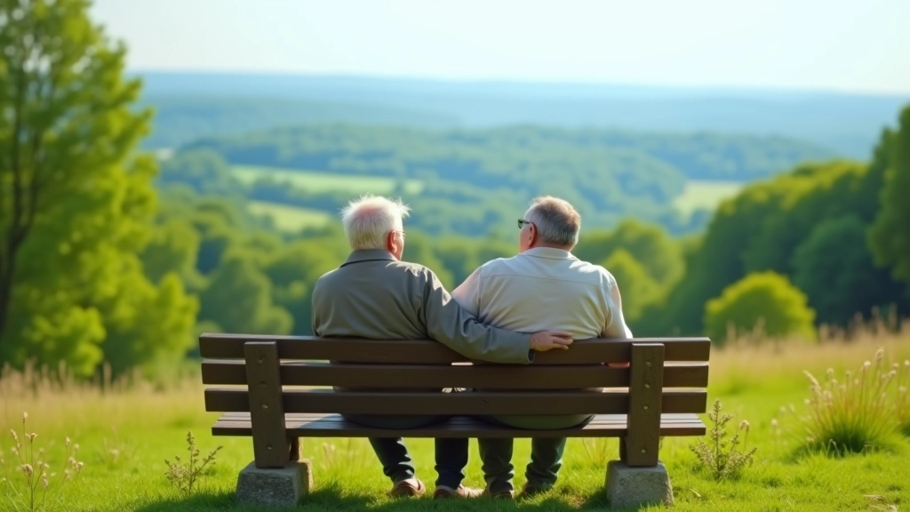 Two people enjoying a peaceful moment on a viewpoint overlooking Podyjí